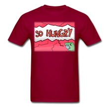 Load image into Gallery viewer, Unisex Classic T-Shirt So Hungry Dinosaur Graphic - dark red
